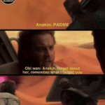 star-wars-memes prequel-memes text: Anakin: PADM< Obi wan: about her, remember wha nakin: it