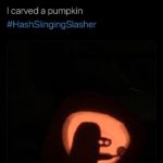 spongebob-memes spongebob text: Yogi Blair @JeremyBlair_ I carved a pumpkin #HashSlingingSIasher  spongebob