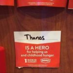 avengers-memes thanos text: ISA HERO for helping us end childhood hunger NOKID oennyS HUNGRY  thanos