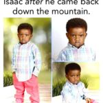 christian-memes christian text: Isaac after he came back down the mountain.  christian