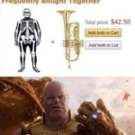 avengers-memes thanos text: Frequently Bought Together hhis... Total price: $42.50 Add both to Cart Add both to List does out a smile om my faæ.  thanos