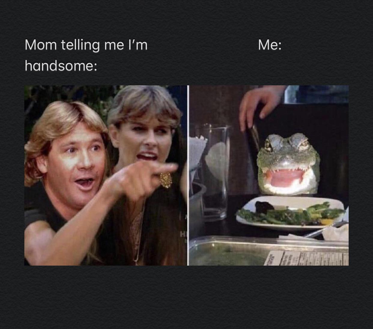 cute wholesome-memes cute text: Mom telling me I'm handsome: 