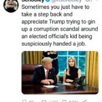 political-memes political text: SchooleyO @Rschooley • 8h Sometimes you just have to take a step back and appreciate Trump trying to gin up a corruption scandal around an elected official