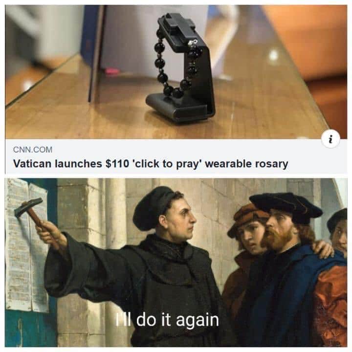 christian christian-memes christian text: CNN.COM Vatican launches $110 'click to pray' wearable rosary I do it again 