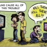 boomer-memes cringe text: GUNS CAUSE ALL OF THIS TROUBLE! THEM ALL!? VIP om  cringe