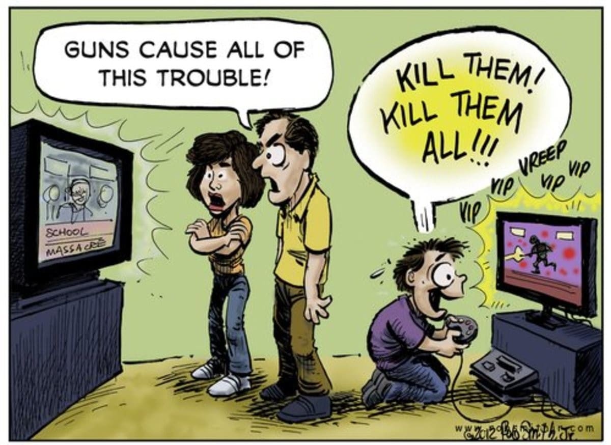 cringe boomer-memes cringe text: GUNS CAUSE ALL OF THIS TROUBLE! THEM ALL!? VIP om 
