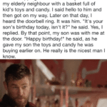 wholesome-memes cute text: Follow I was shopping at Walmart today when I saw my elderly neighbour with a basket full of kid