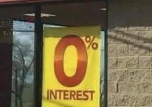 Zero percent interest eaction meme template
