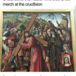 christian-memes christian text: Shout out to this hustler who tried to sell merch at the crucifixion I want me some Jesus merch  christian