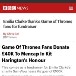 game-of-thrones-memes game-of-thrones text: NEWS Emilia Clarke thanks Game of Thrones fans for fundraiser By Chris Bell Game Of Thrones Fans Donate E40K To Mencap In Kit Harington