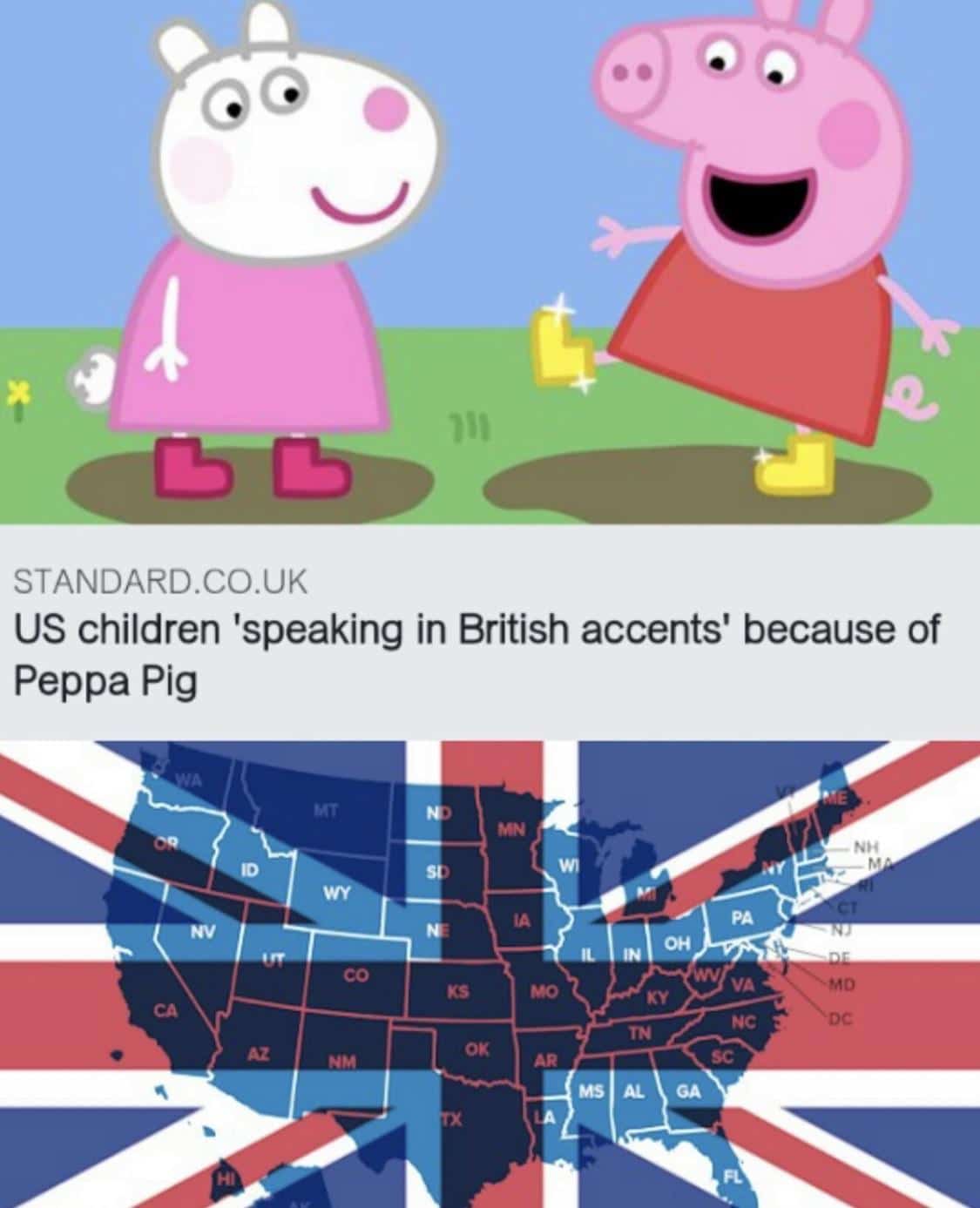 Dank Meme dank-memes cute text: STANDARD.CO.UK US children 'speaking in British accents' because of Peppa Pig 