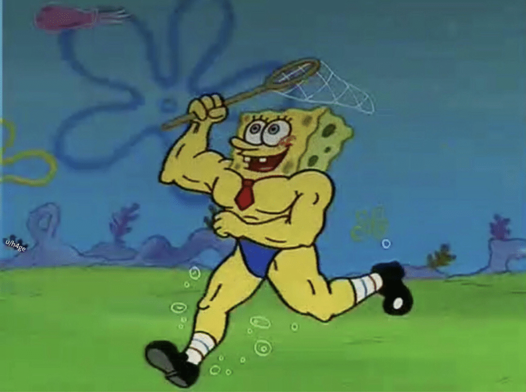 Meme Generator - Strong Spongebob Catching Jellyfish - Newfa Stuff
