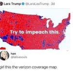 political-memes political text: Lara Trump O @LaraLeaTrump • 3d rito impeac this. han @lalisasouls girl this the verizon coverage map  political