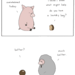 wholesome-memes cute text: I feel really overwhelmed {oday. b her? @ liz climo \ {hink I know wha+ mish-i- help do you have a laundry bag? be Her fheli+fleworIdoFliZ.com  cute