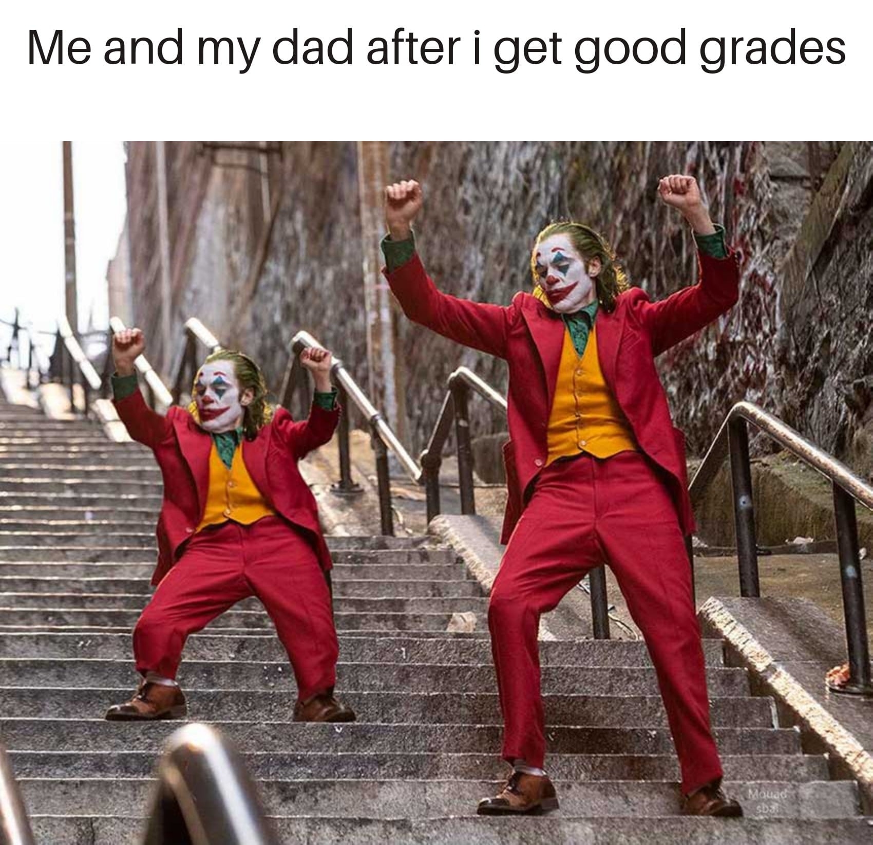 cute wholesome-memes cute text: Me and my dad after i get good grades 