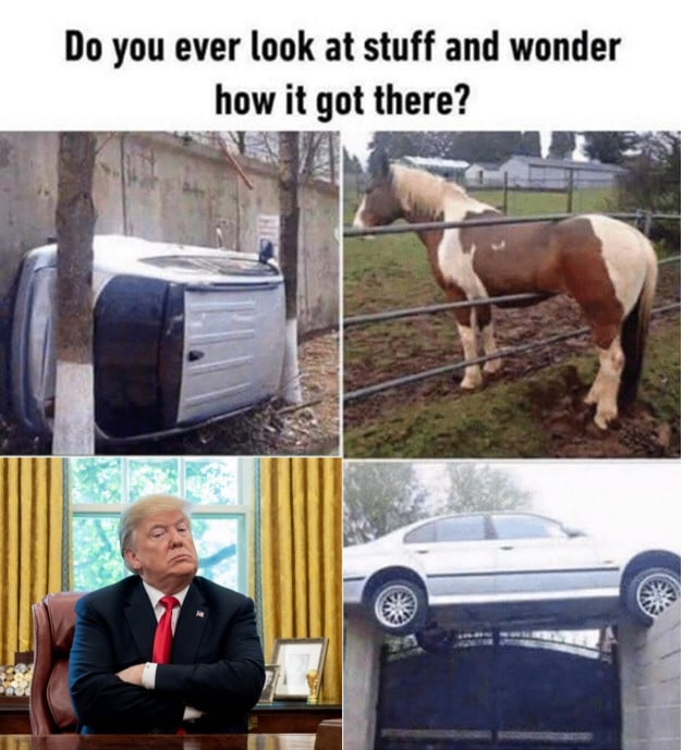 political political-memes political text: Do you ever look at stuff and wonder how it got there? 