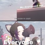 anime-memes anime text: My, depre sed I