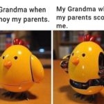 wholesome-memes cute text: My Grandma when My Grandma when I annoy my parents. my parents scold me.  cute