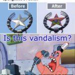 spongebob-memes spongebob text: Russian Vandals Turn Soviet Star into Spongebob