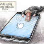 political-memes political text: NARCISSUS and the REFLECTING POOL...  political