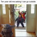 wholesome-memes cute text: Ten year old me asking I can go outside  cute