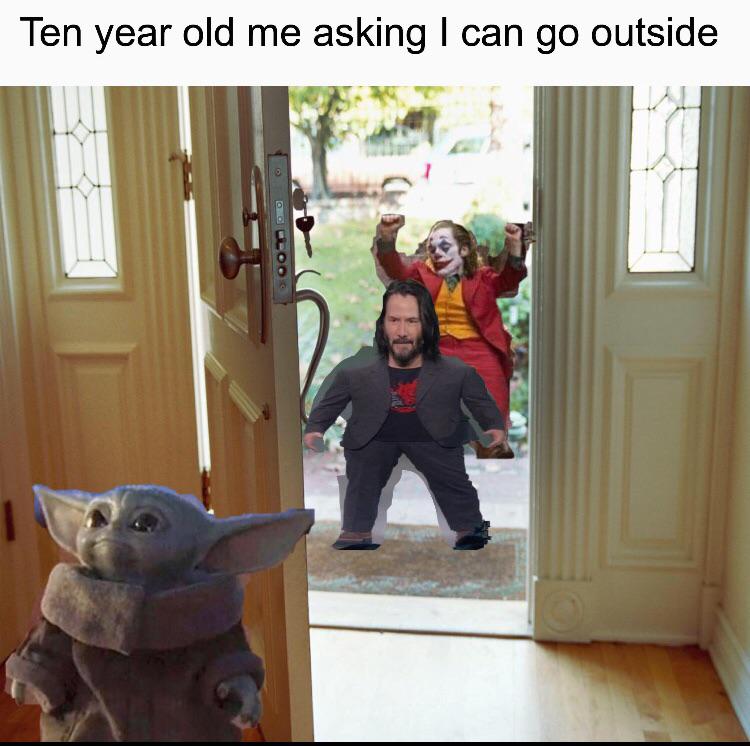 cute wholesome-memes cute text: Ten year old me asking I can go outside 