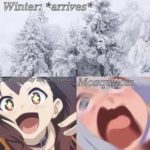 anime-memes anime text: Winter: people reaöe/v• Christmas: IVIosquiftbÄ  anime