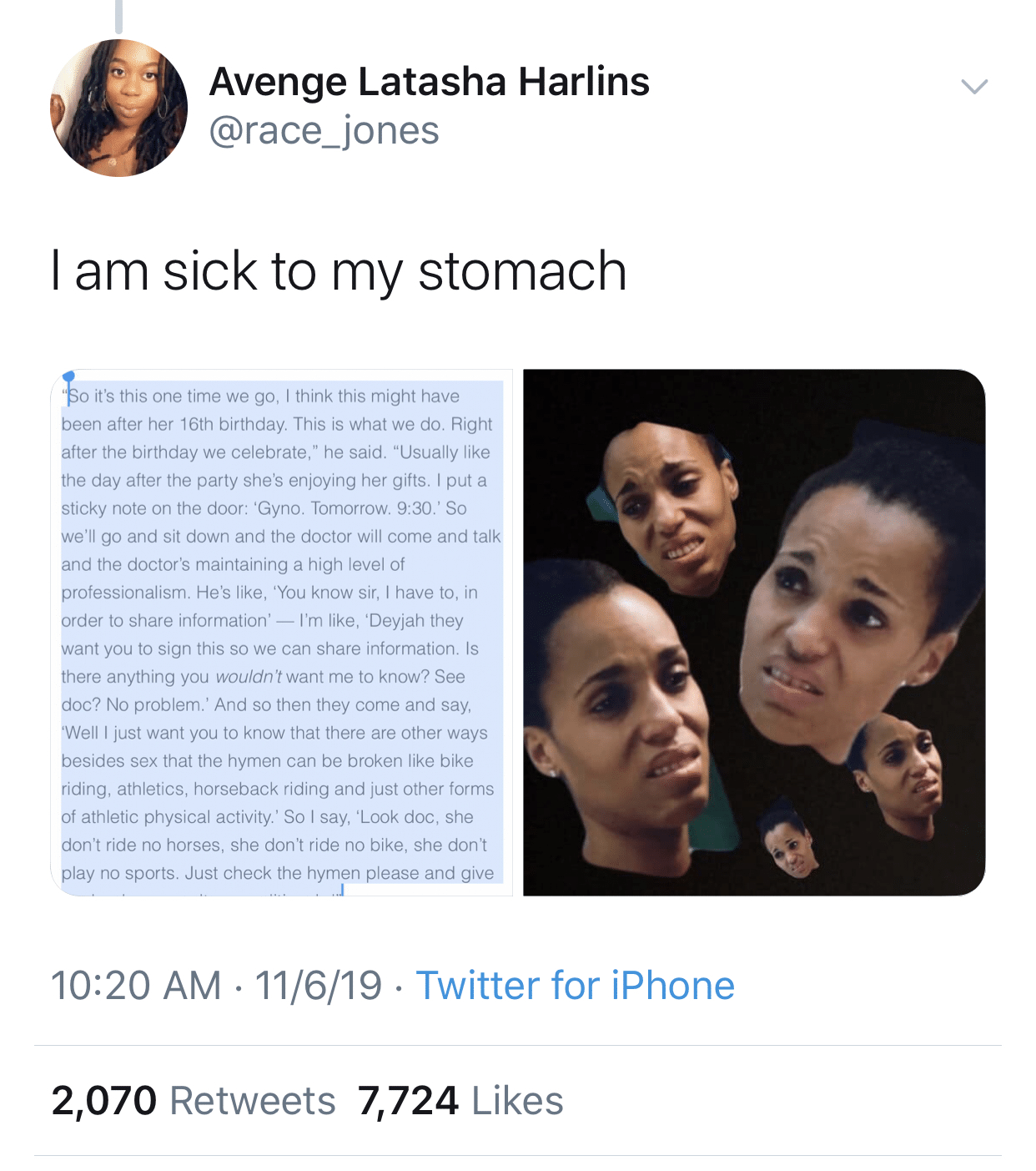 women feminine-memes women text: Avenge Latasha Harlins @race_jones I am sick to my stomach o it's this one time we go, I think this might have been after her 16th birthday. This is what we do. Right after the birthday we celebrate,