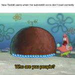 spongebob-memes spongebob text: New Reddit users when the subreddit icons don