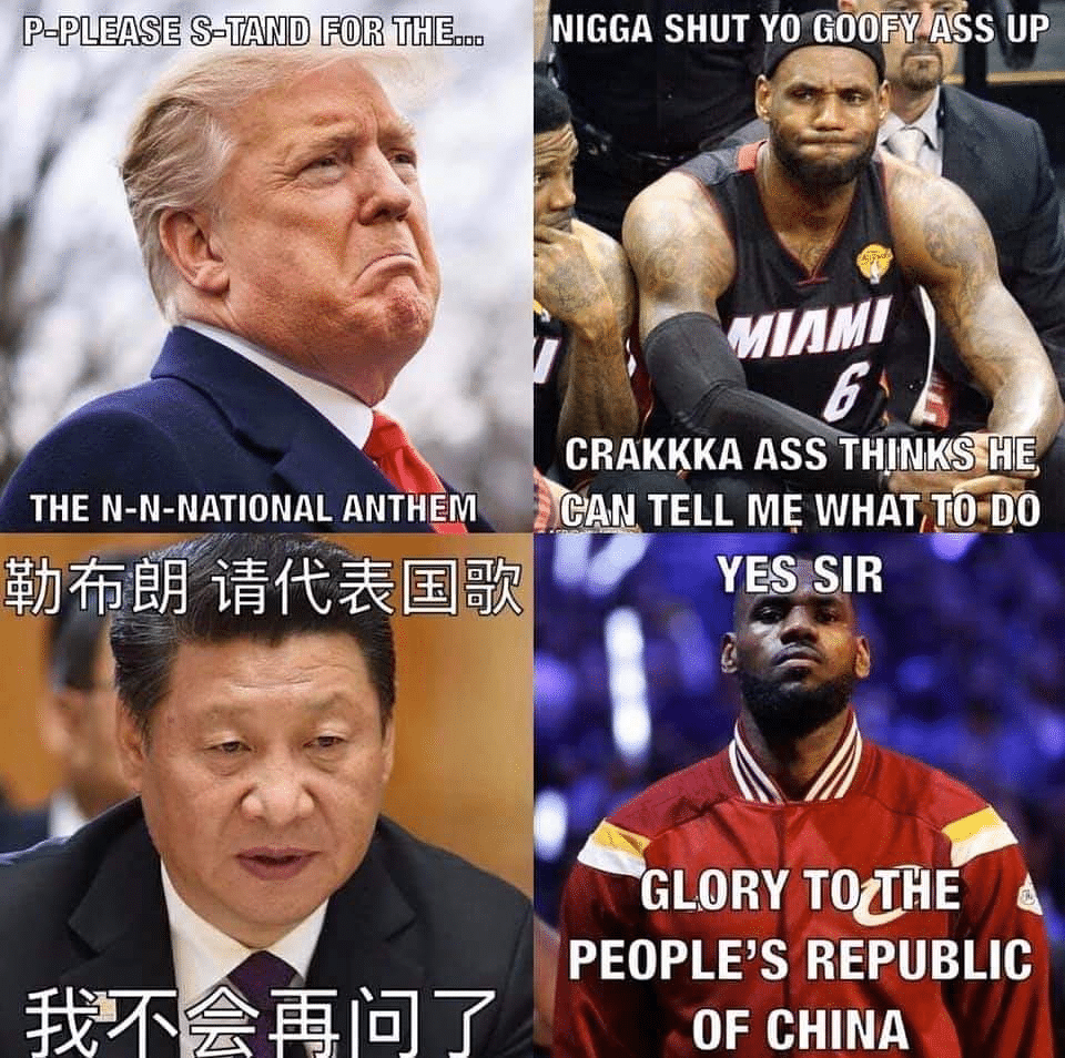 nsfw offensive-memes nsfw text: THE N-N-NATIONAL ANTHEM *NIGGA SHUT YOOGÖOFY'A€S UP gmN1 CRAKKKA ASS THINK'S HE BAN TELL ME WHAT/TOOO SIR PEOPLE'S REPUBLIC OF CHINA 