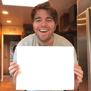 Shane Dawson holding sign YouTube meme template