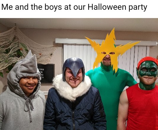 Dank Meme, IRL, Me and the Boys, Costume, Cosplay dank-memes cute text: Me and the boys at our Halloween party 