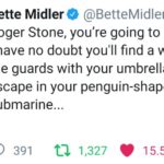 political-memes political text: Bette Midler e @BetteMidler • 22h Roger Stone, you
