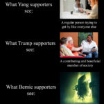 yang-memes political text: LANDLORD What Yang supporters see: A regular person trying to get by like everyone else What Trump supporters see: A contributing and beneficial member of society What Bernie supporters see: Near omnipotent Hell-god, high priest of the Great Old Ones, eater of worlds, Cthulhu  political