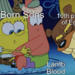 christian-memes christian text: 1 stBorn Sods 10th plague of Egypt Lamb -