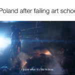 avengers-memes thanos text: Hitler in Poland after failing art school I Plow what it