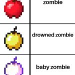minecraft-memes minecraft text: zombie drowned zombie baby zombie  minecraft