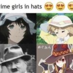 anime-memes anime text: Anime girls in hats  anime