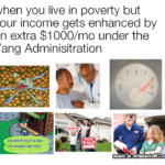 yang-memes yang text: when you live in poverty but your income gets enhanced by an extra $1000/mo under the I