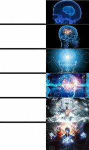 Galaxy Brain (extended) Opinion meme template