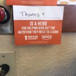 avengers-memes thanos text: @ 2019 "No Kid Hungry" is a registered trademark of Share Out Strength. Inc, (0 2019 DFO. ICC, At participating restaurants for a limited time only. harlos IS A HERO von VVV i FOR HELPING KIDS GET THE NUTRITION THEY NEED TO LEARN. NO KID Dennv