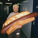 Guy Fieri Giant Hot Dog Food meme template blank