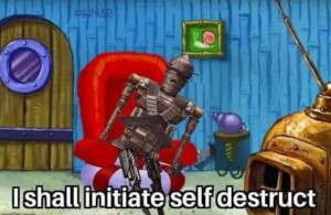 Imma self destruct Spongebob meme template