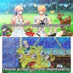 dank-memes cute text: P Anti=Depressant commercials People actually on  Dank Meme
