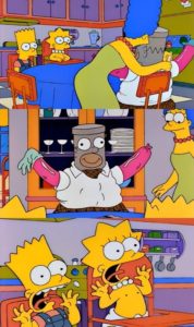 Bart and Lisa screaming Cream meme template