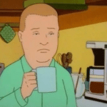Bobby tired with coffee TV meme template blank  Bobby, Tired, Coffee, King of the Hill