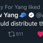 yang-memes political text: Humanity For Yang liked Andrew Yang @Andrew... llh v We should distribute the swamp. 0 437 to 511 