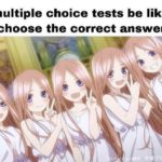 anime-memes anime text: multiple choice tests be like 