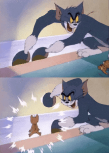 Tom Cat pulling away mouse hole Tom and Jerry meme template