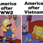 history-memes history text: America after WW2 / am so. great / am so-great America after Vietnam @HistoryOC  history